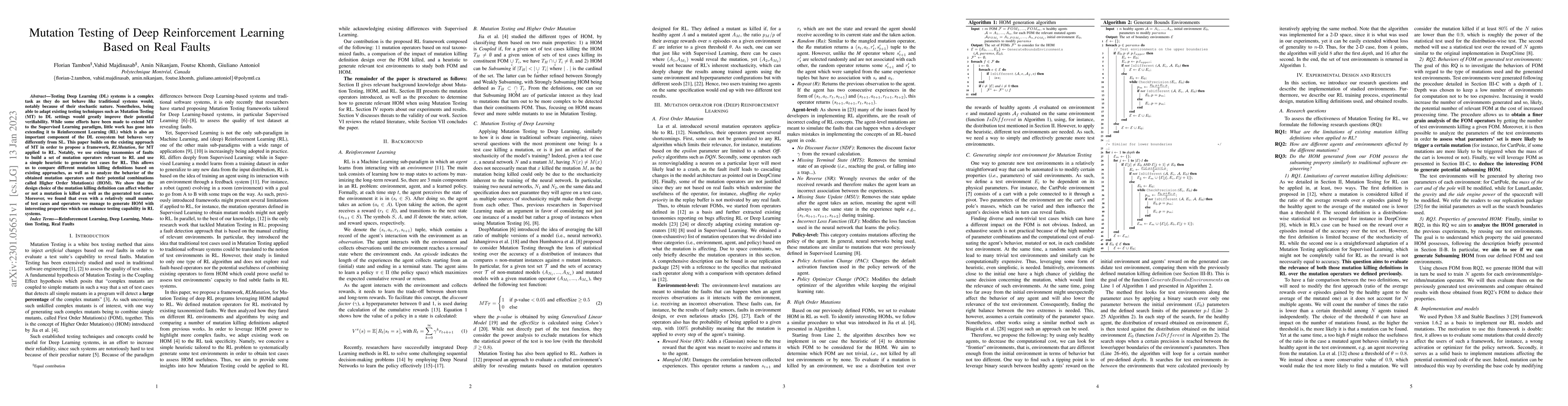 Thumbnail for Mutation Testing of Deep Reinforcement Learning Based on Real Faults