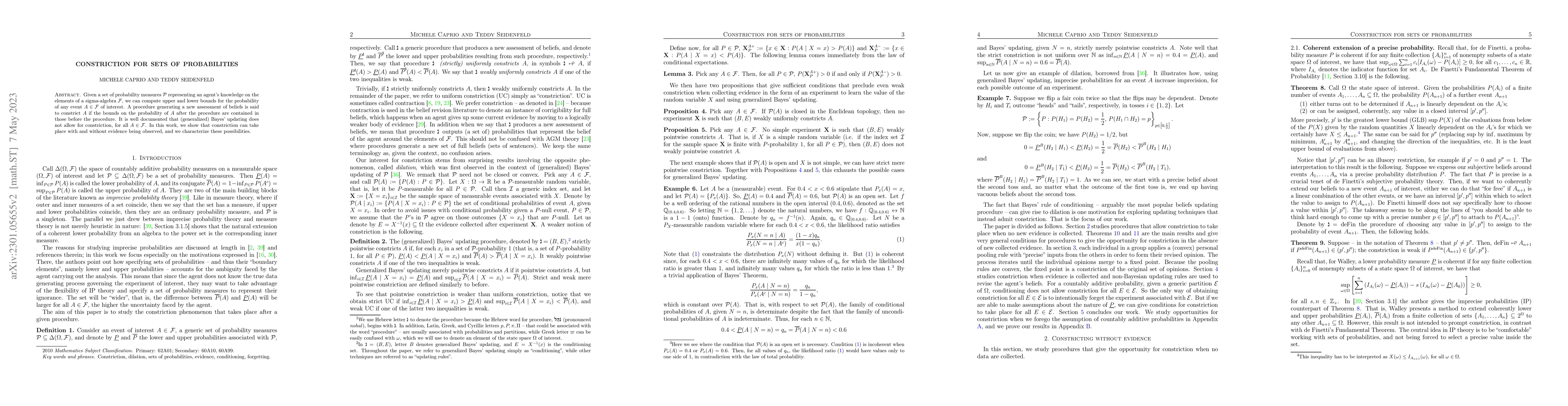 Thumbnail for Constriction for sets of probabilities