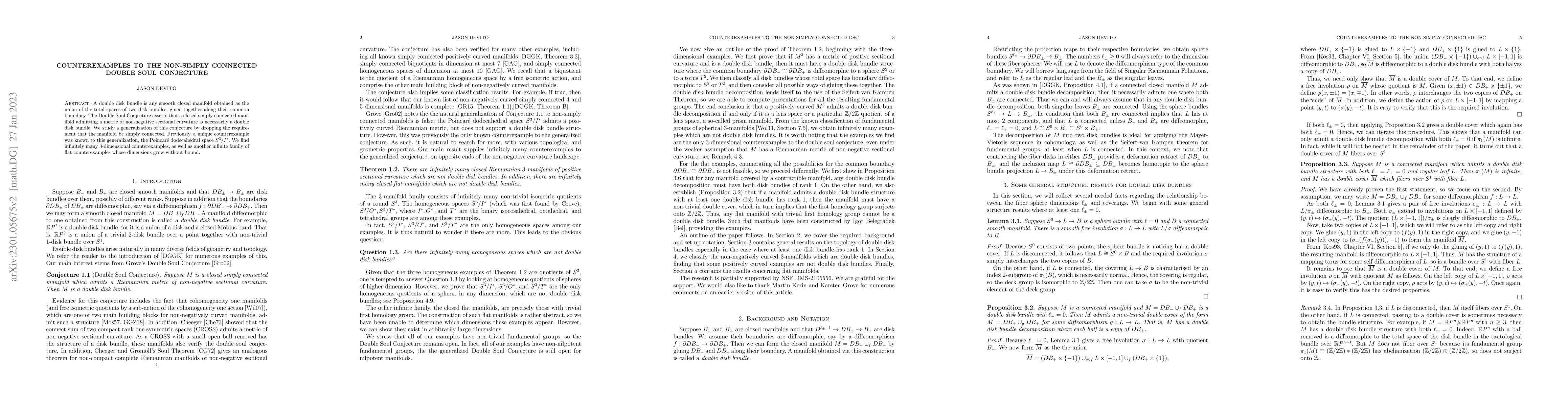 Thumbnail for Counterexamples to the non-simply connected Double Soul Conjecture