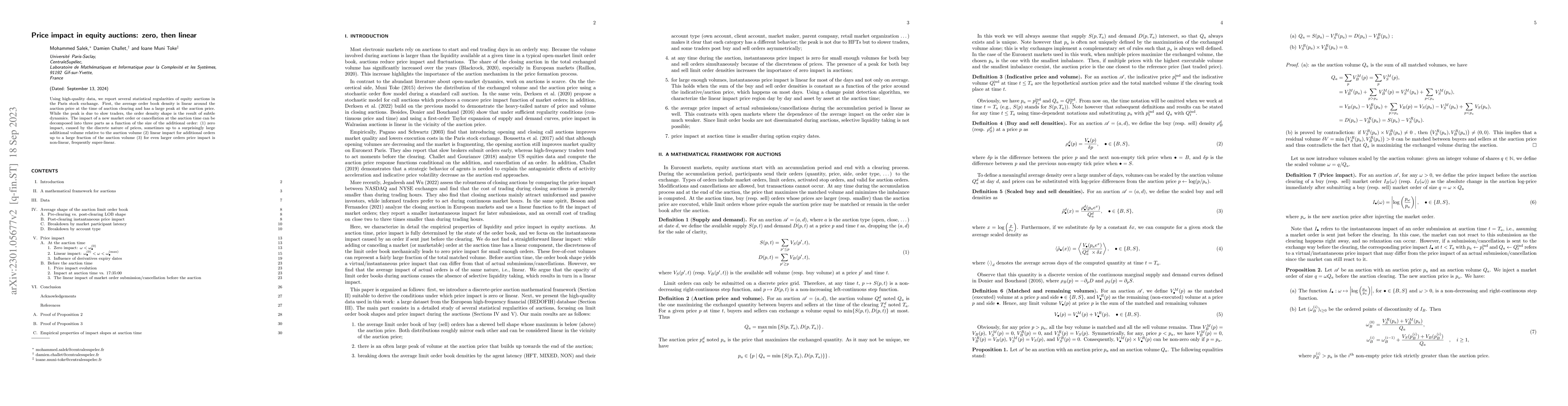 Thumbnail for Price impact in equity auctions: zero, then linear
