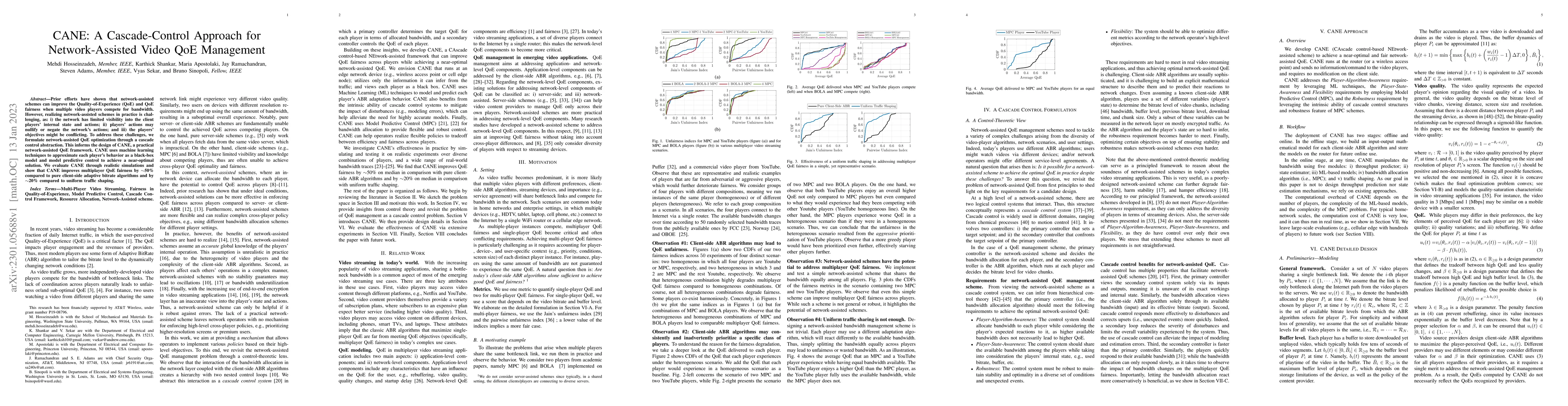 Thumbnail for CANE: A Cascade-Control Approach for Network-Assisted Video QoE
  Management