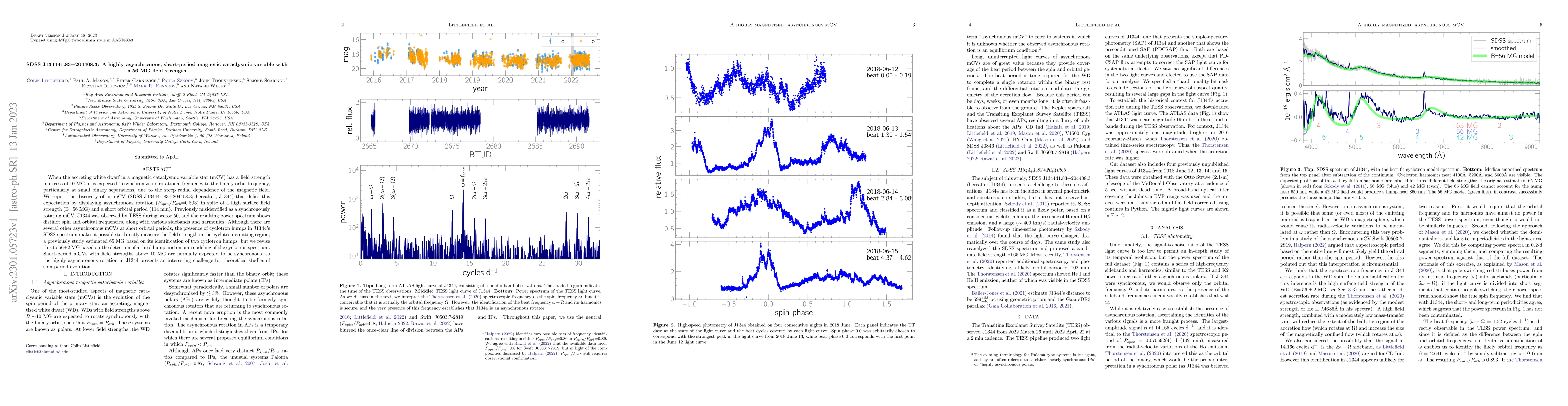 Thumbnail for SDSS J134441.83+204408.3: A highly asynchronous, short-period magnetic
  cataclysmic variable with a 56 MG field strength