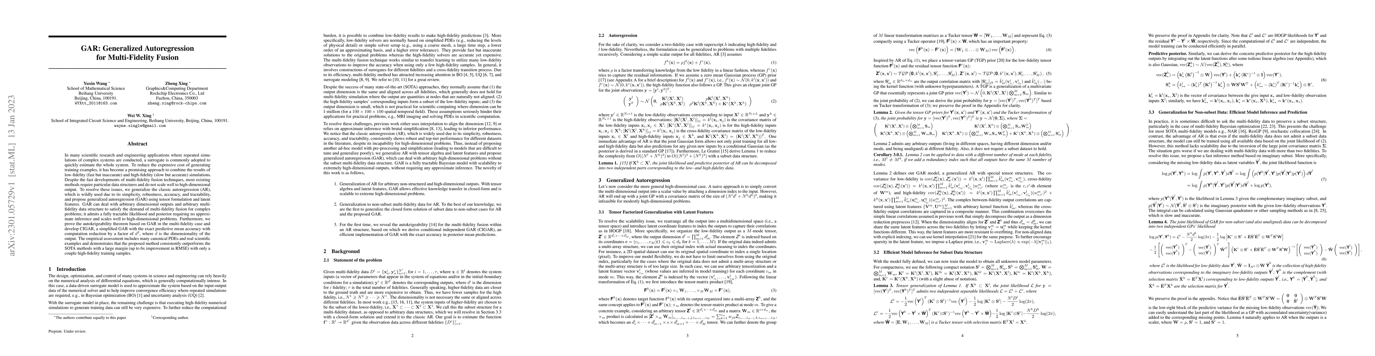 Thumbnail for GAR: Generalized Autoregression for Multi-Fidelity Fusion
