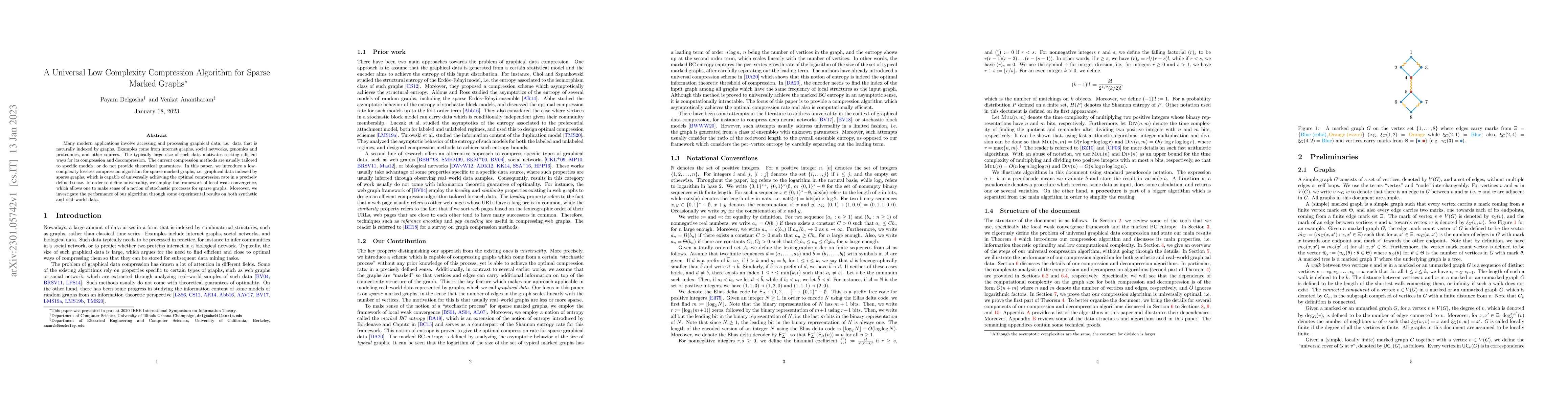Thumbnail for A Universal Low Complexity Compression Algorithm for Sparse Marked
  Graphs