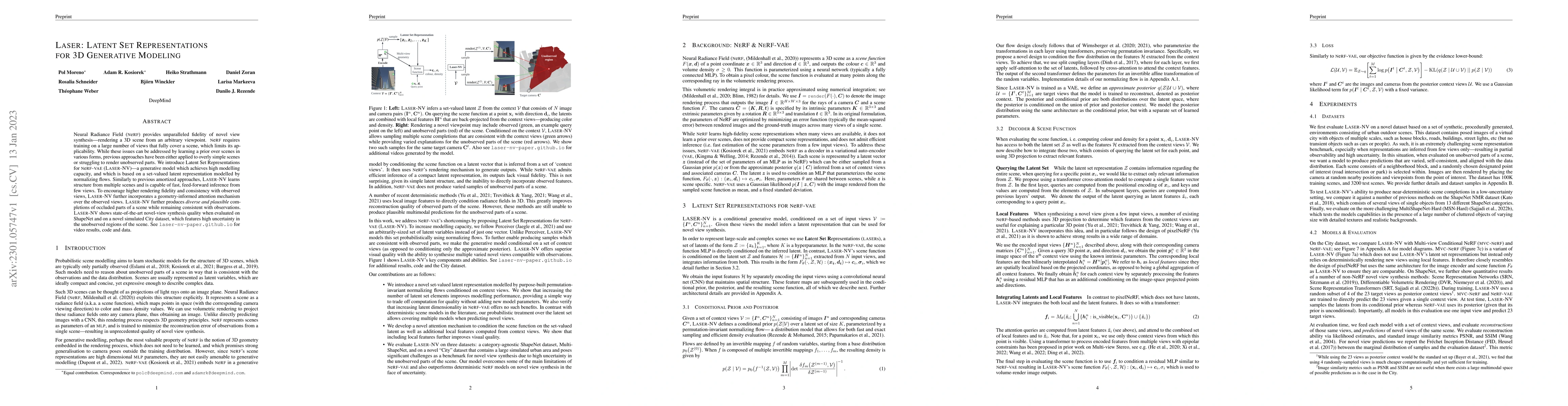Thumbnail for Laser: Latent Set Representations for 3D Generative Modeling