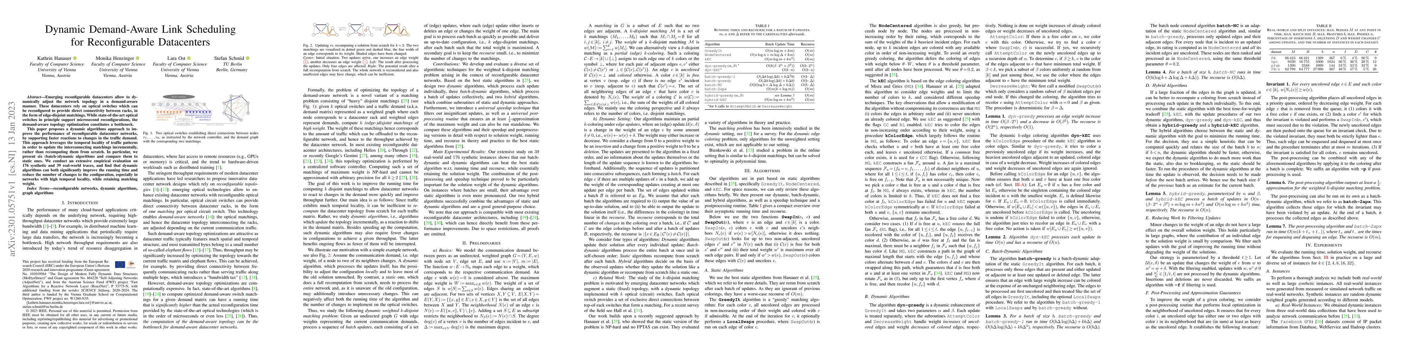 Thumbnail for Dynamic Demand-Aware Link Scheduling for Reconfigurable Datacenters