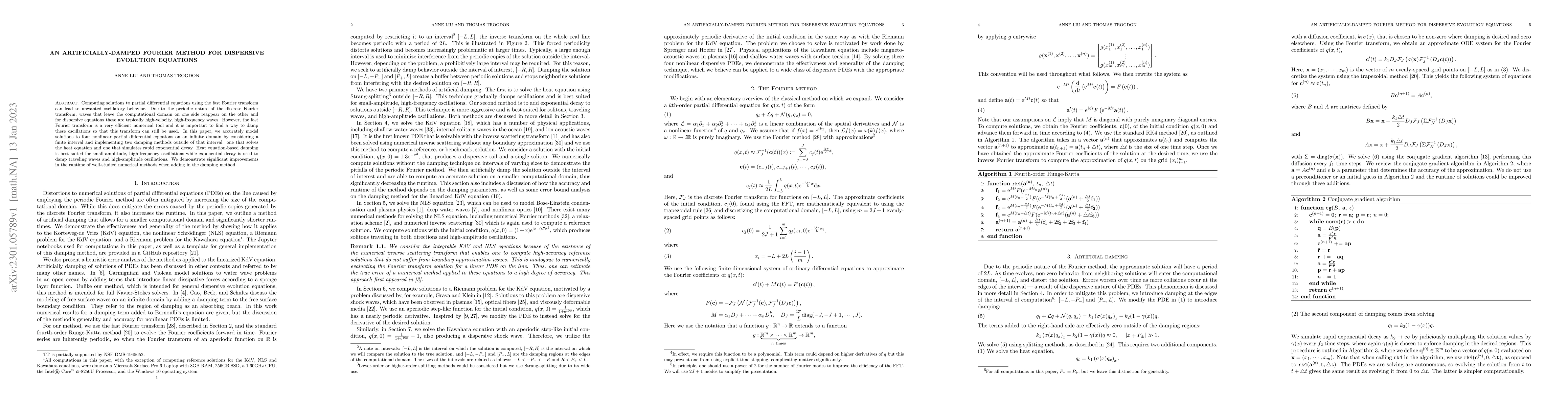 Thumbnail for An artificially-damped Fourier method for dispersive evolution equations