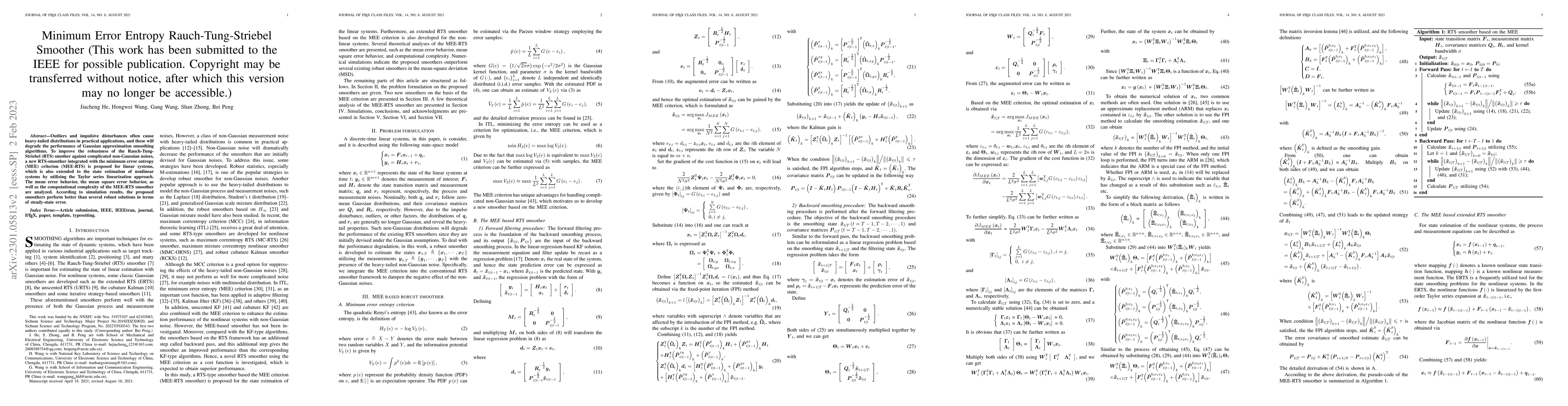 Thumbnail for Minimum Error Entropy Rauch-Tung-Striebel Smoother