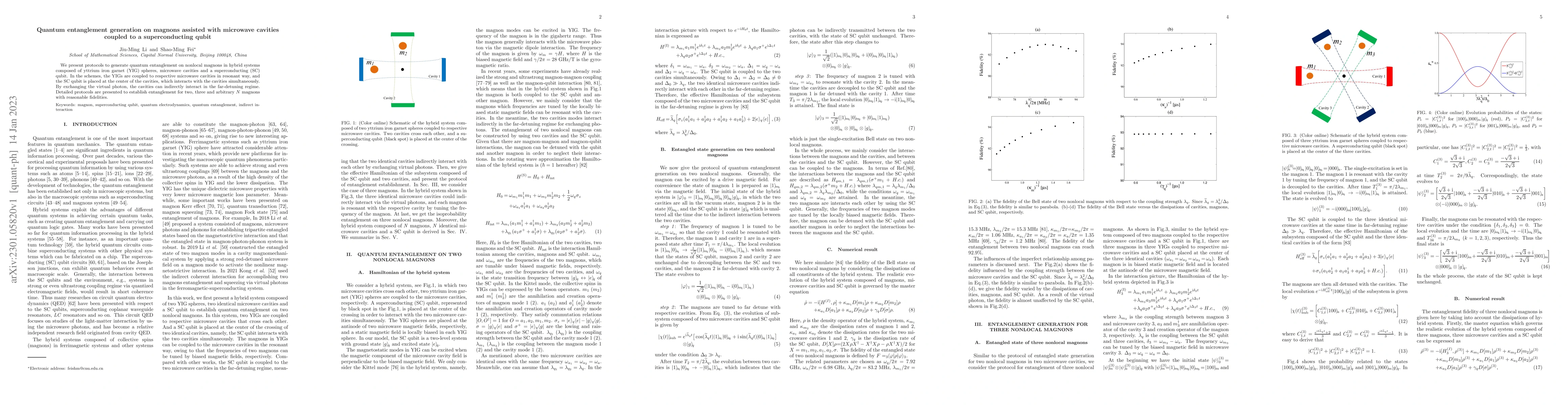 Thumbnail for Quantum entanglement generation on magnons assisted with microwave
  cavities coupled to a superconducting qubit