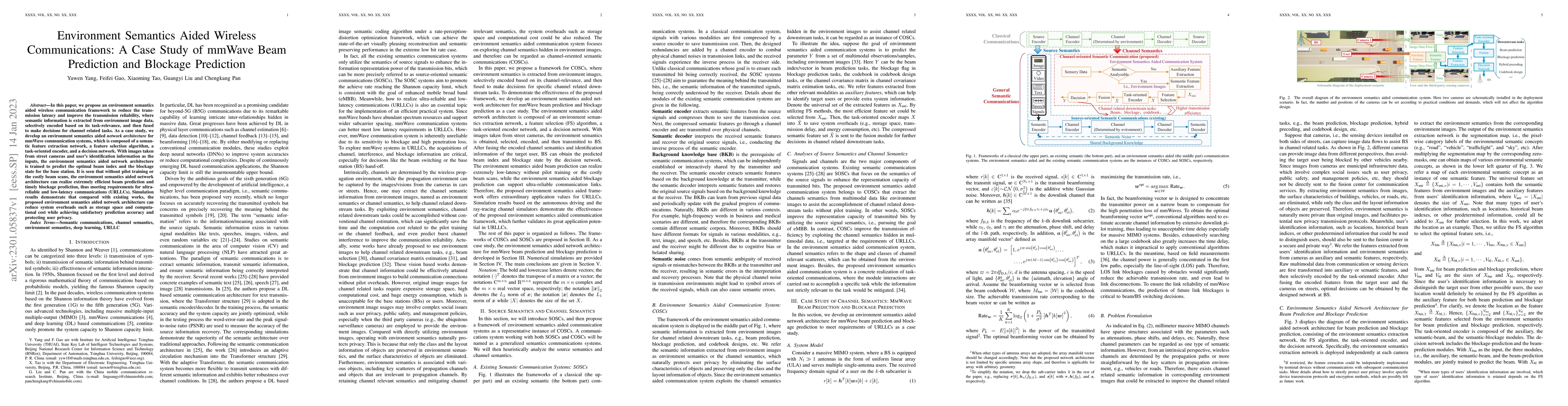 Thumbnail for Environment Semantics Aided Wireless Communications: A Case Study of
  mmWave Beam Prediction and Blockage Prediction