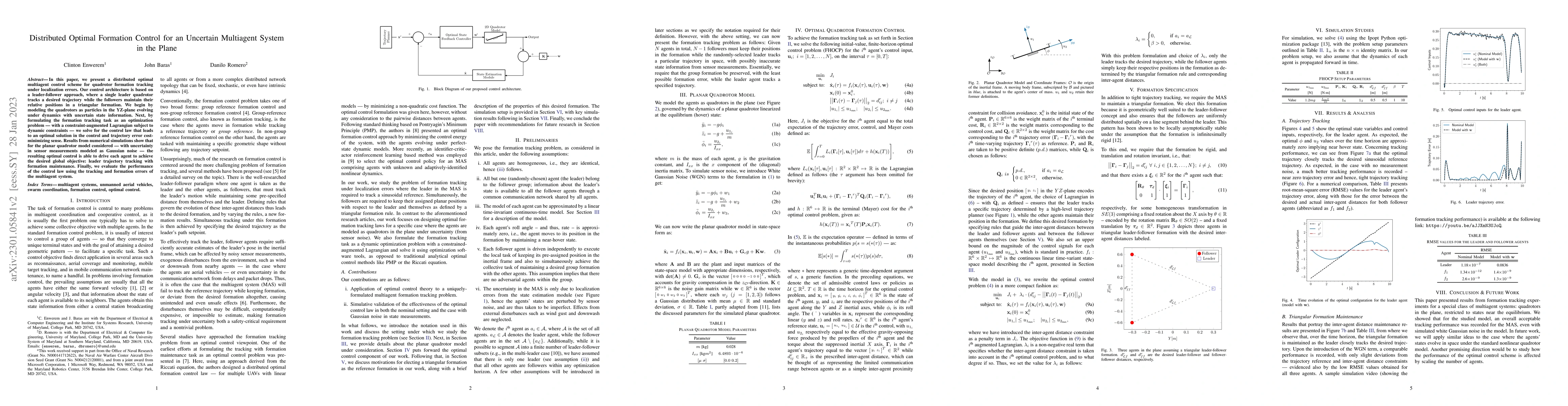 Thumbnail for Distributed Optimal Formation Control for an Uncertain Multiagent System
  in the Plane
