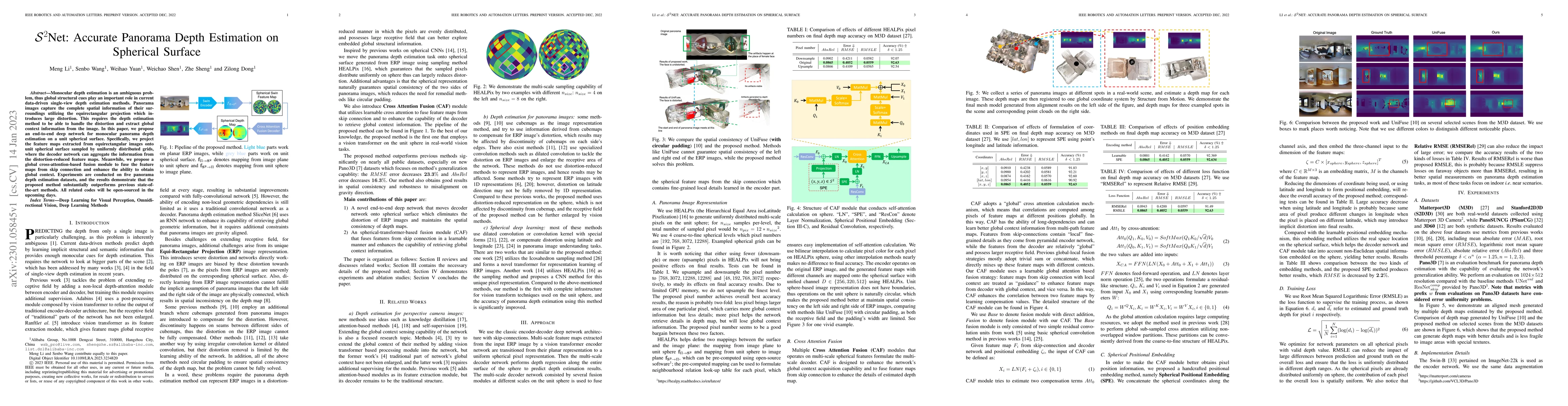 Thumbnail for ${S}^{2}$Net: Accurate Panorama Depth Estimation on Spherical Surface