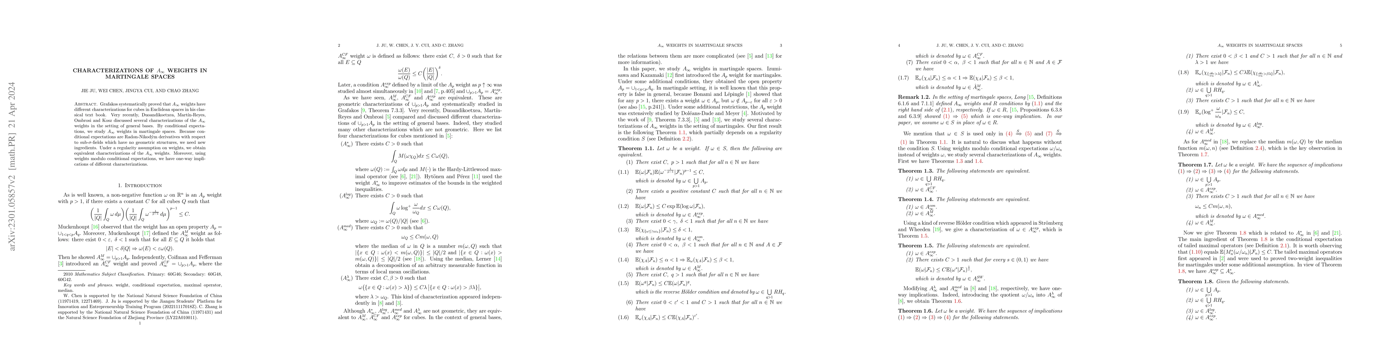 Thumbnail for Characterizations of $A_\infty$ Weights in Martingale Spaces