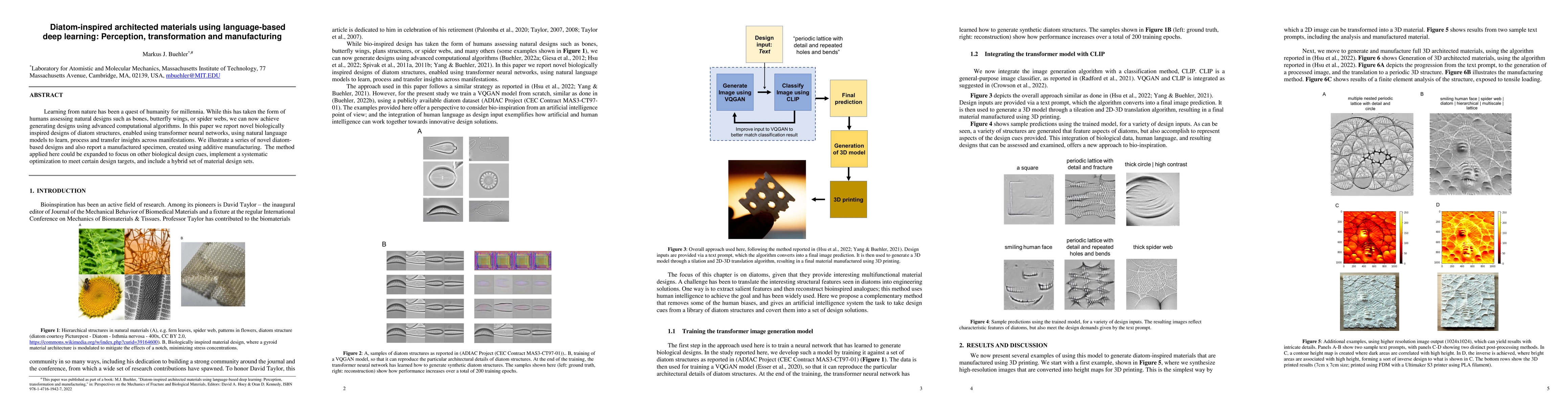 Thumbnail for Diatom-inspired architected materials using language-based deep
  learning: Perception, transformation and manufacturing