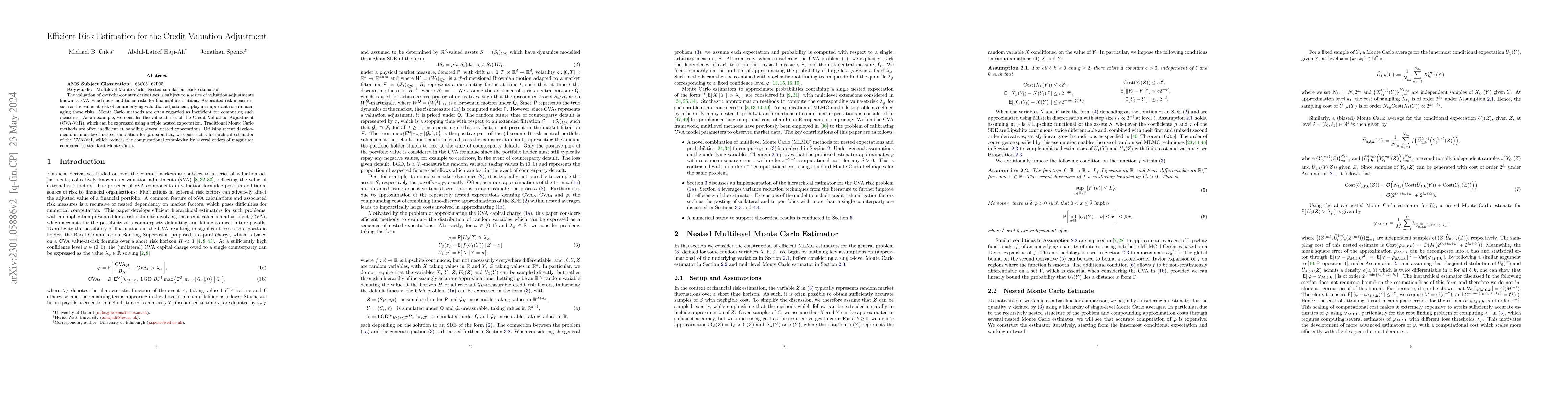Thumbnail for Efficient Risk Estimation for the Credit Valuation Adjustment