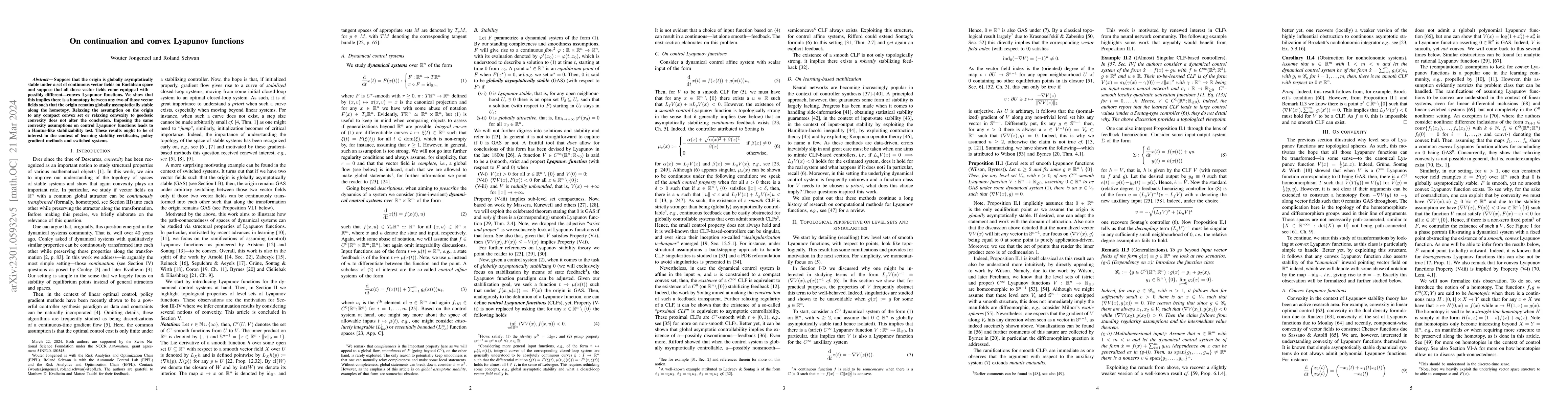 Thumbnail for On continuation and convex Lyapunov functions