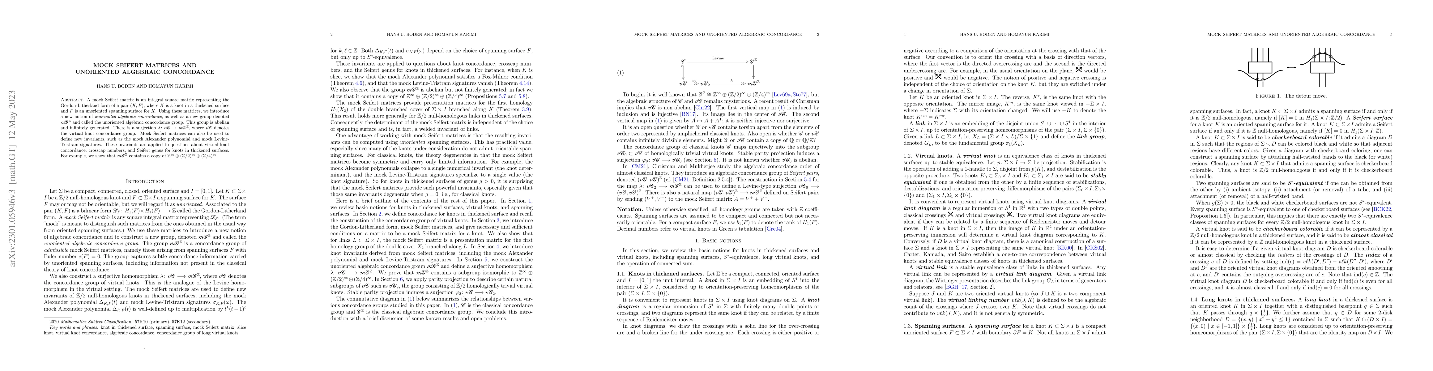 Thumbnail for Mock Seifert matrices and unoriented algebraic concordance