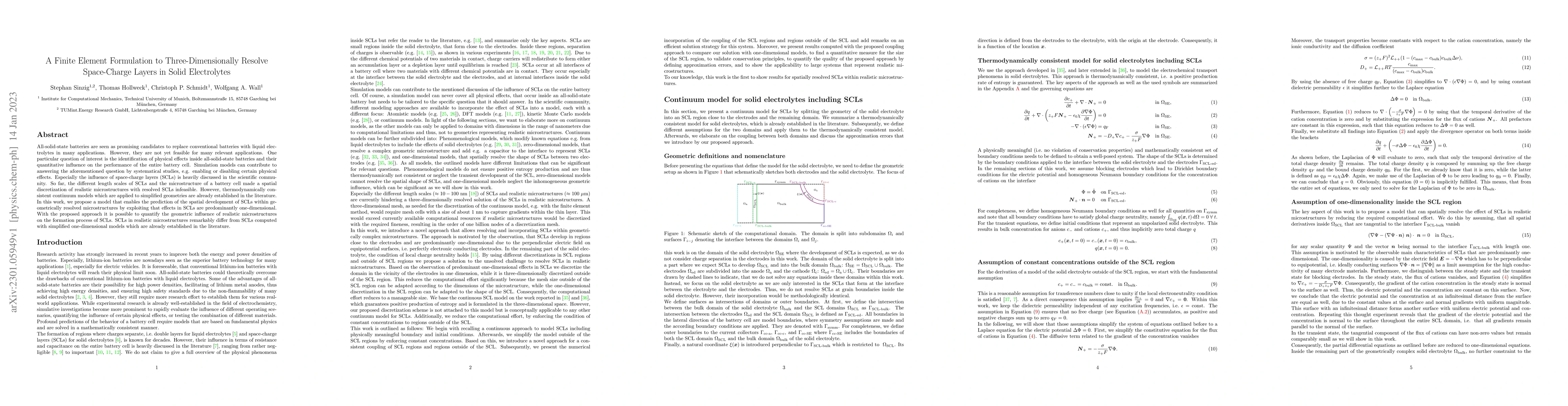Thumbnail for A Finite Element Formulation to Three-Dimensionally Resolve Space-Charge
  Layers in Solid Electrolytes