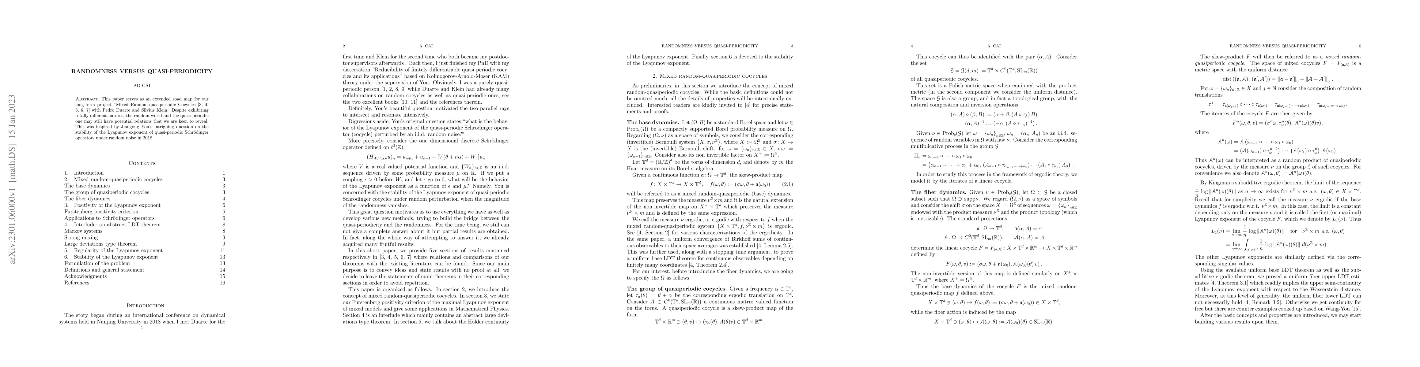 Thumbnail for Randomness versus quasi-periodicity