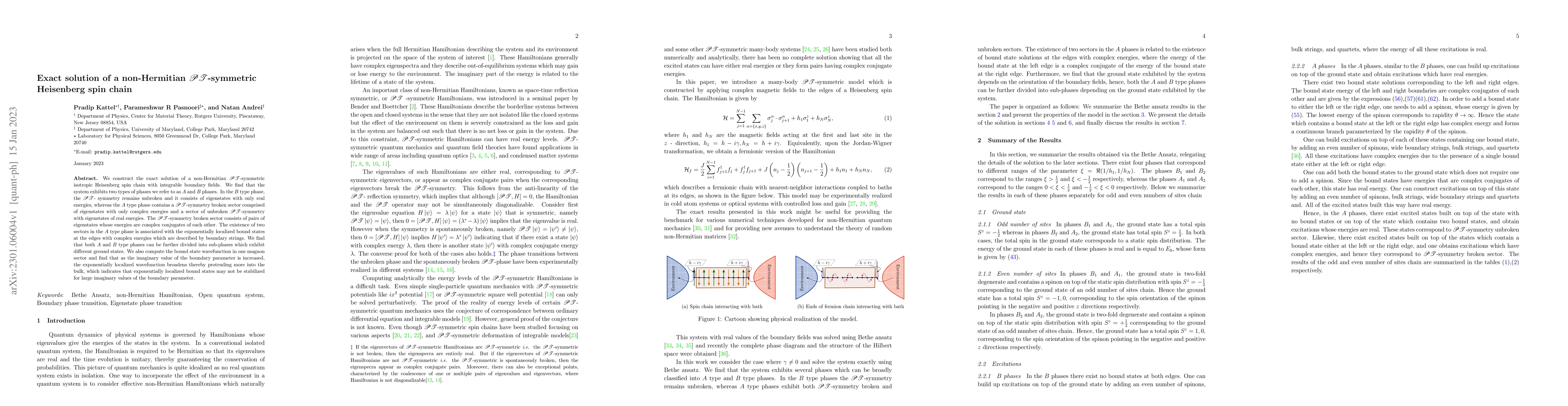 Thumbnail for Exact solution of a non-Hermitian $\mathscr{PT}$-symmetric Heisenberg
  spin chain