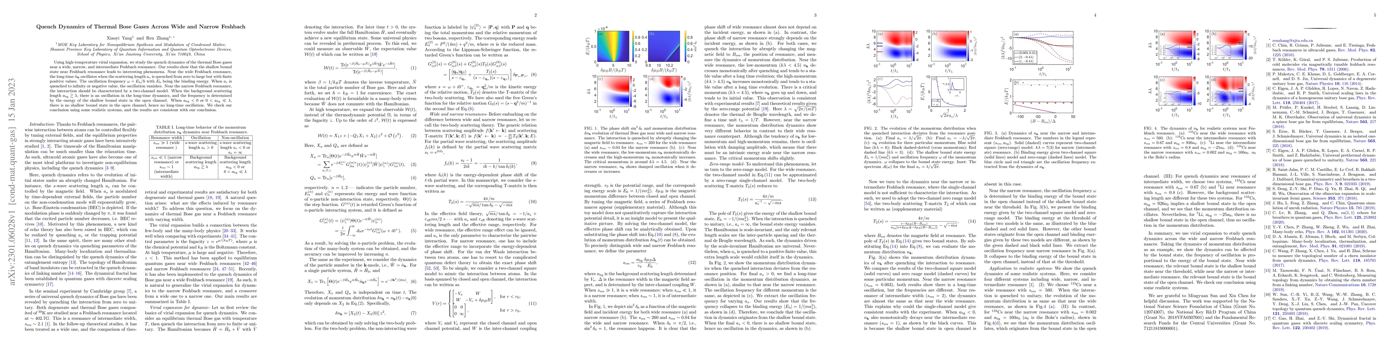 Thumbnail for Quench Dynamics of Thermal Bose Gases Across Wide and Narrow Feshbach