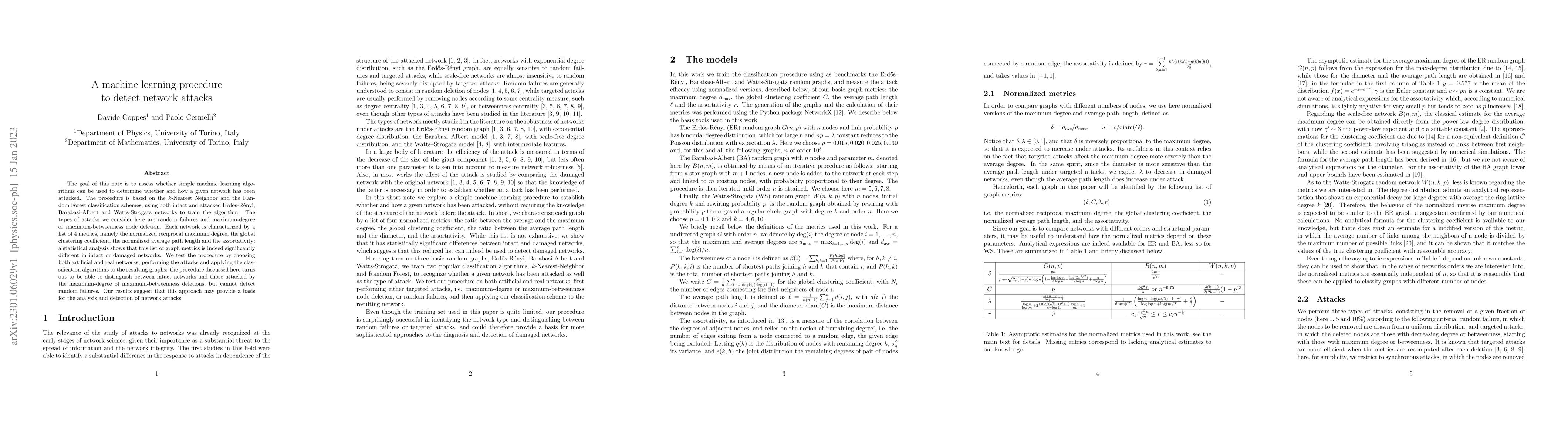 Thumbnail for A machine learning procedure to detect network attacks