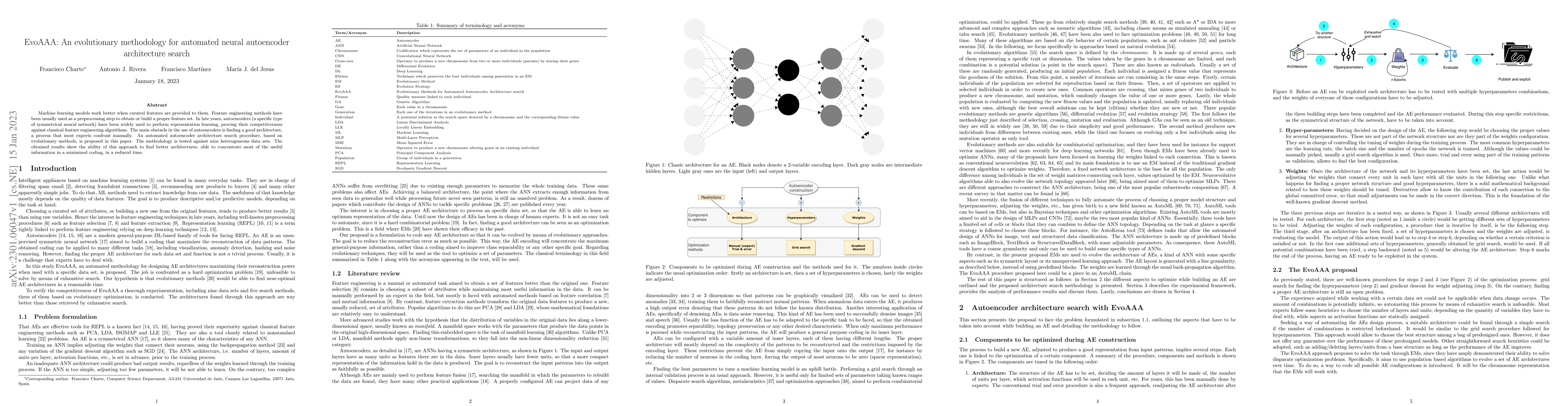 Thumbnail for EvoAAA: An evolutionary methodology for automated \neural autoencoder
  architecture search