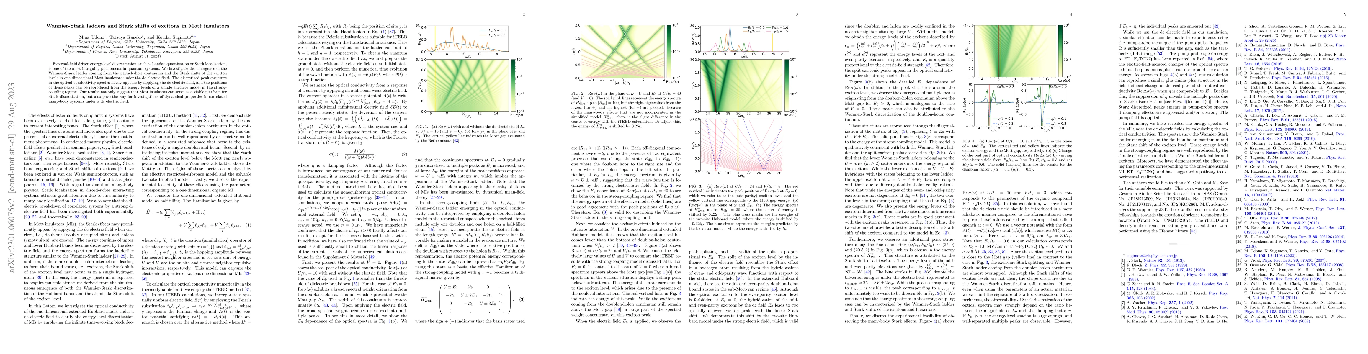 Thumbnail for Wannier-Stark ladders and Stark shifts of excitons in Mott insulators