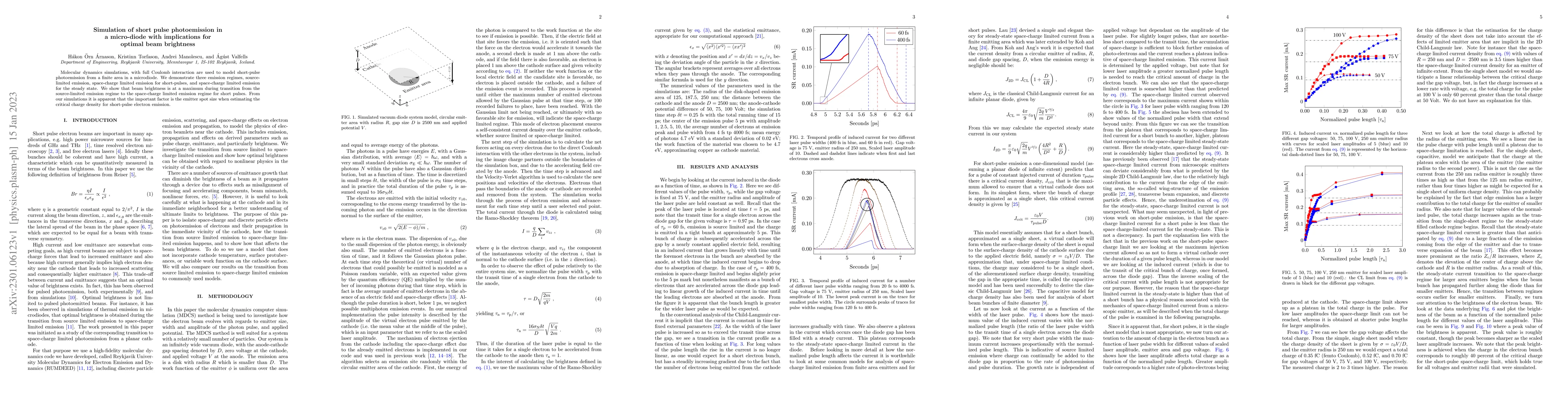 Thumbnail for Simulation of short pulse photoemission in a micro-diode with
  implications for optimal beam brightness