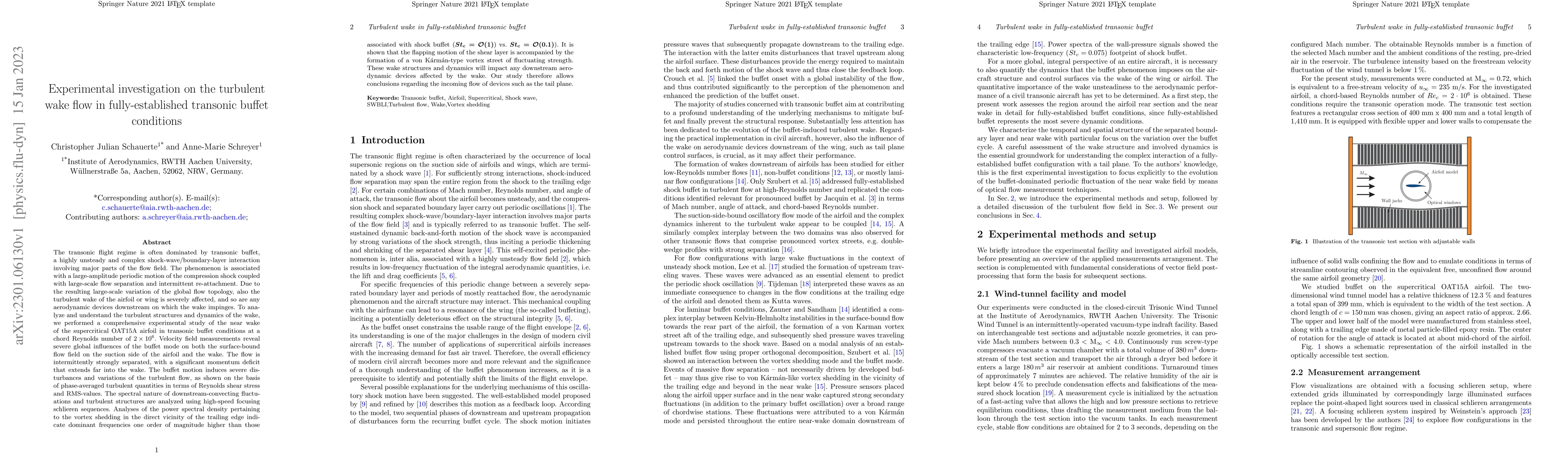 Thumbnail for Experimental investigation on the turbulent wake flow in
  fully-established transonic buffet conditions