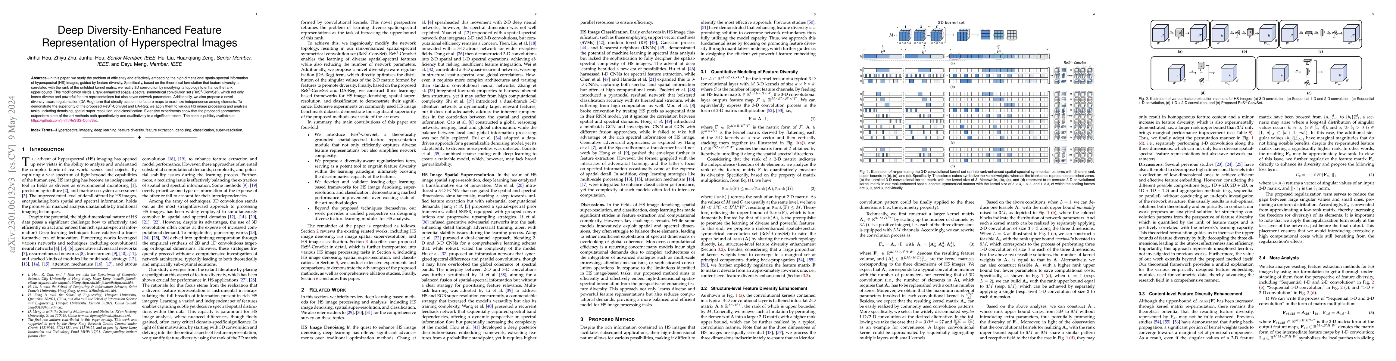 Thumbnail for Deep Diversity-Enhanced Feature Representation of Hyperspectral Images