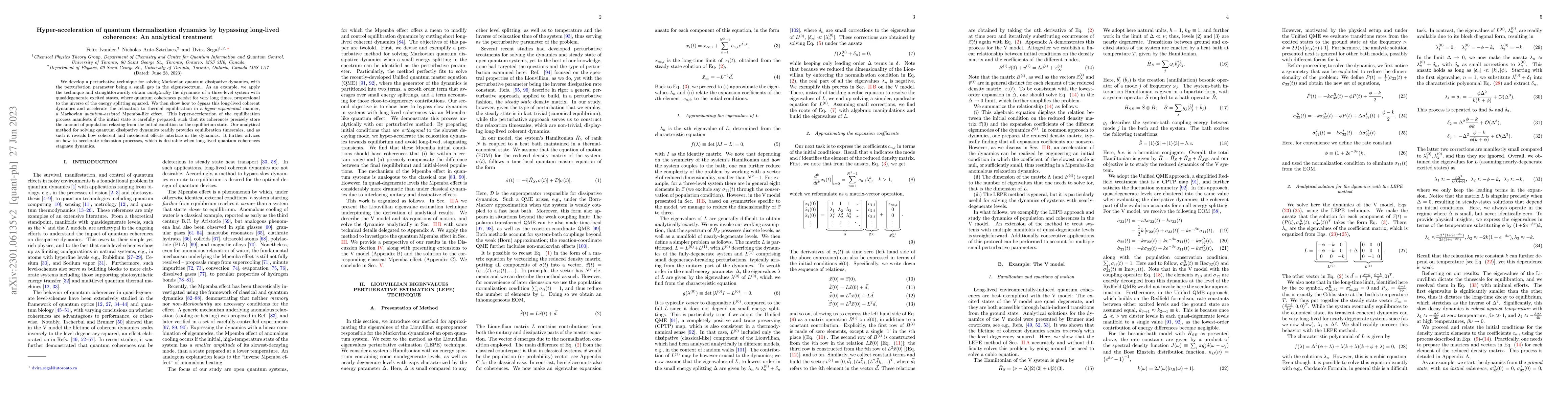 Thumbnail for Hyper-acceleration of quantum thermalization dynamics by bypassing
  long-lived coherences: An analytical treatment