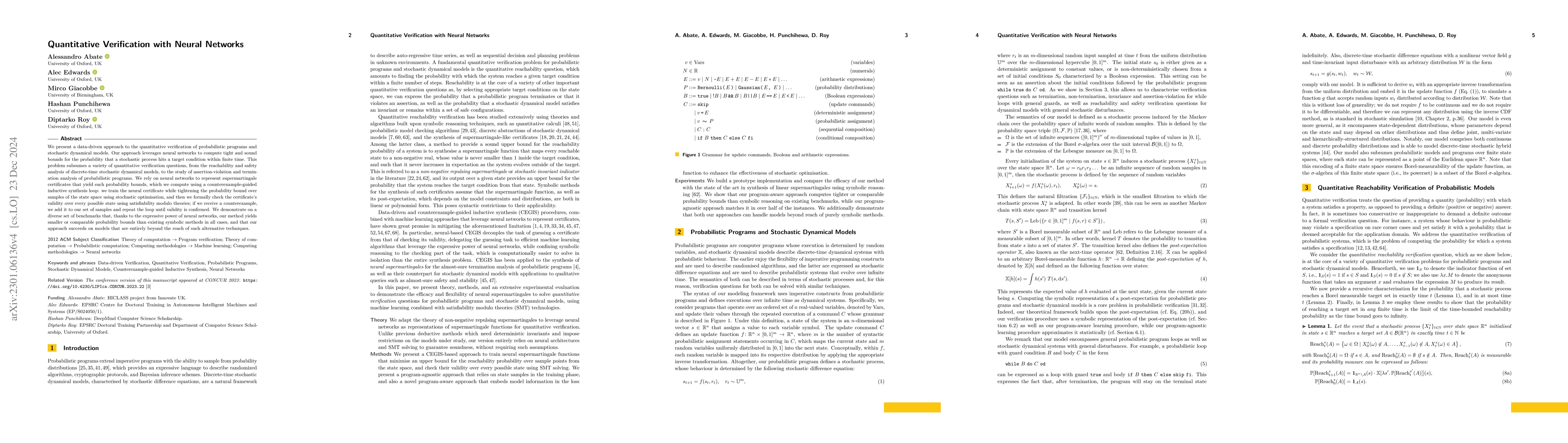 Thumbnail for Quantitative Verification with Neural Networks