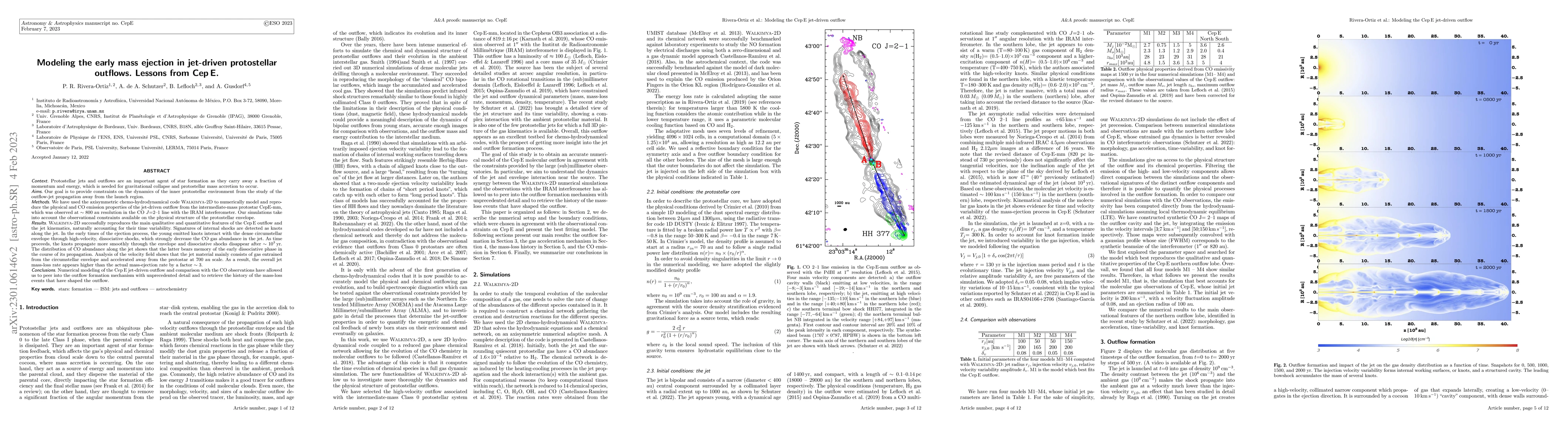 Thumbnail for Modelling the early mass-ejection in jet driven protostellar outflows.
  Lessons from Cep E