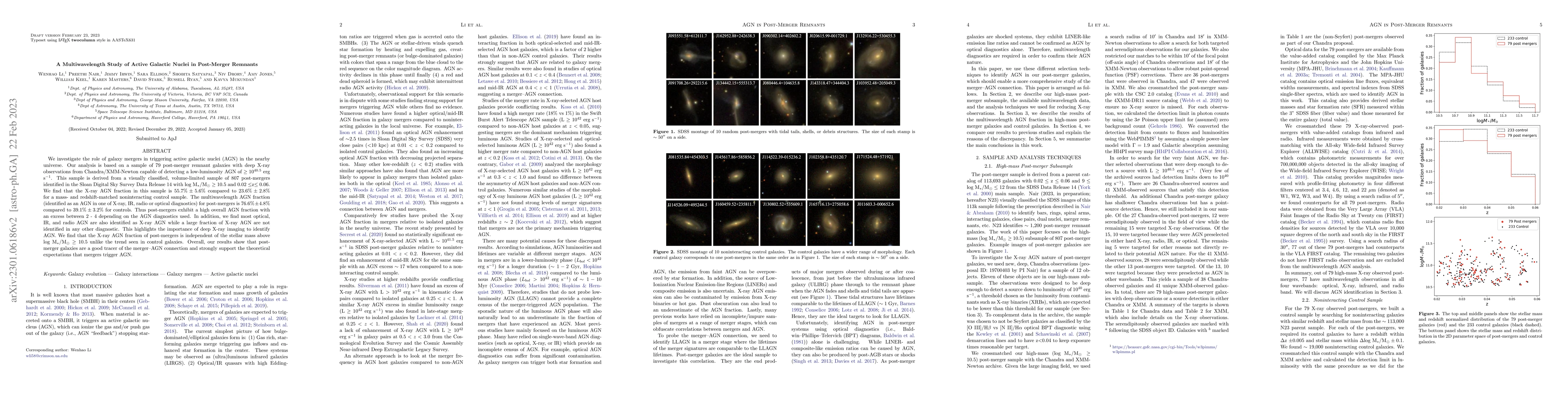 Thumbnail for A Multiwavelength Study of Active Galactic Nuclei in Post-Merger
  Remnants