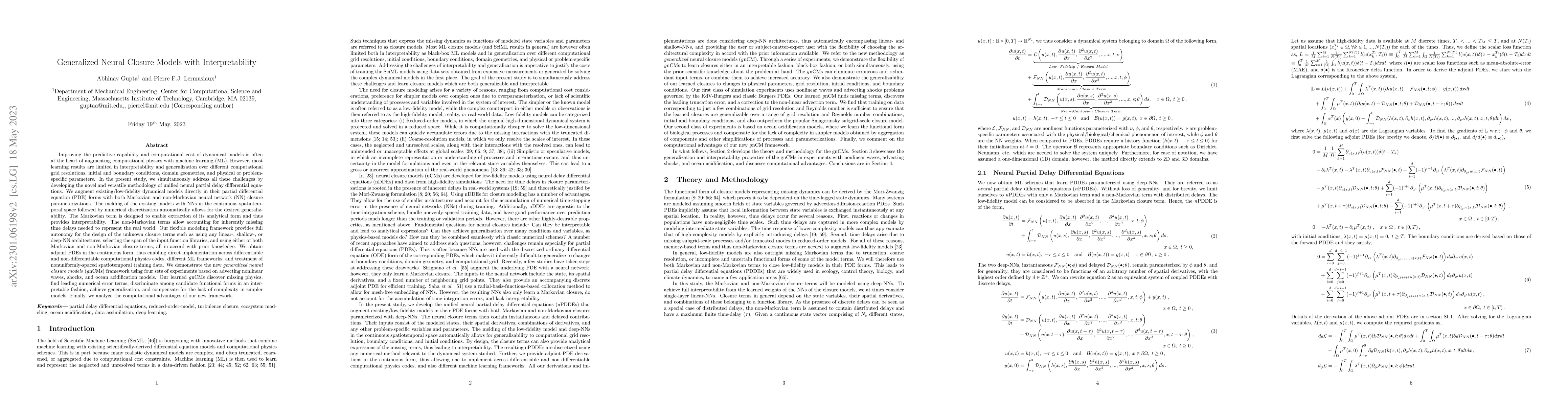 Thumbnail for Generalized Neural Closure Models with Interpretability