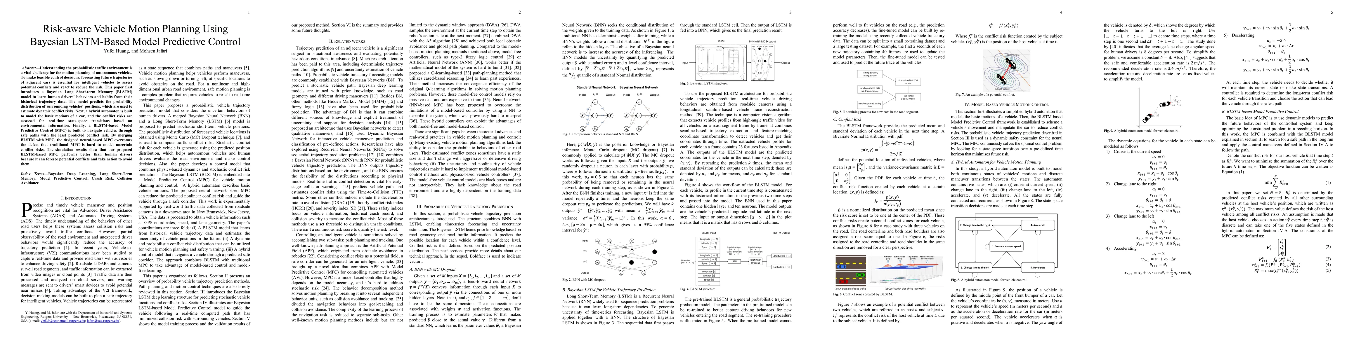 Thumbnail for Risk-aware Vehicle Motion Planning Using Bayesian LSTM-Based Model
  Predictive Control
