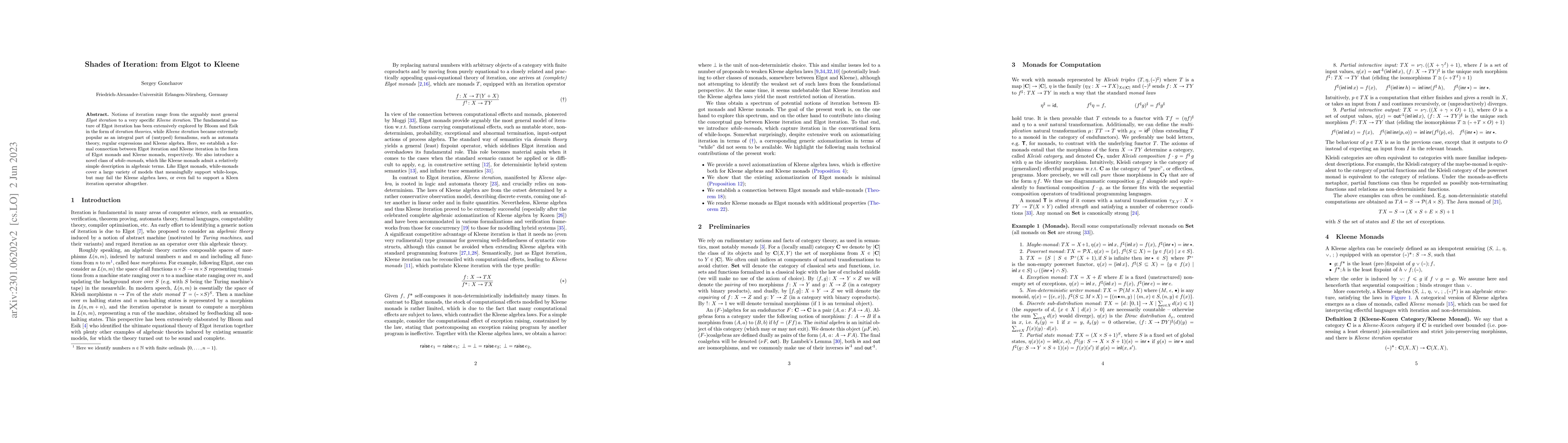 Thumbnail for Shades of Iteration: from Elgot to Kleene