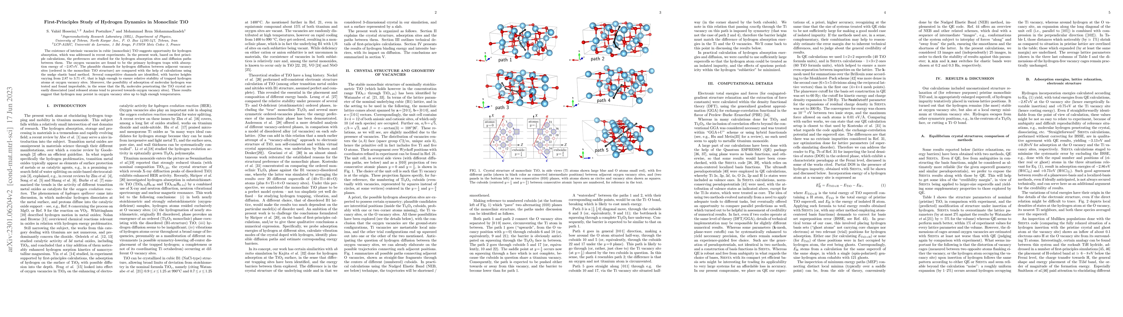 Thumbnail for First-principles study of hydrogen dynamics in monoclinic TiO