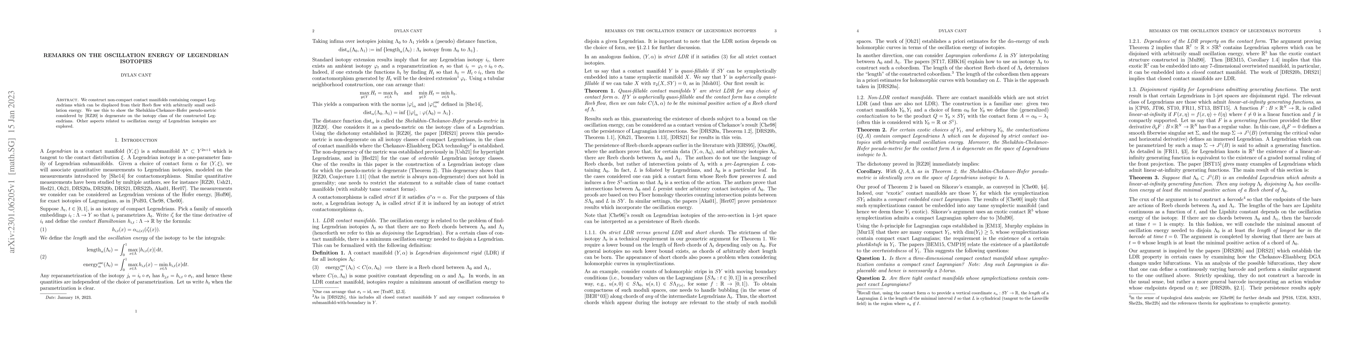 Thumbnail for Remarks on the oscillation energy of Legendrian isotopies