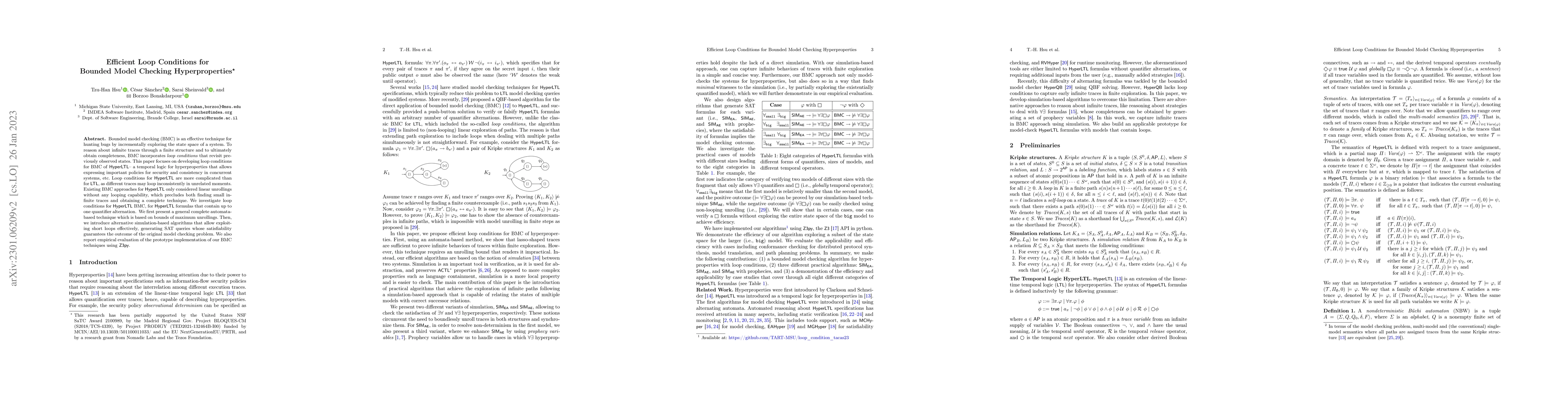 Thumbnail for Efficient Loop Conditions for Bounded Model Checking Hyperproperties