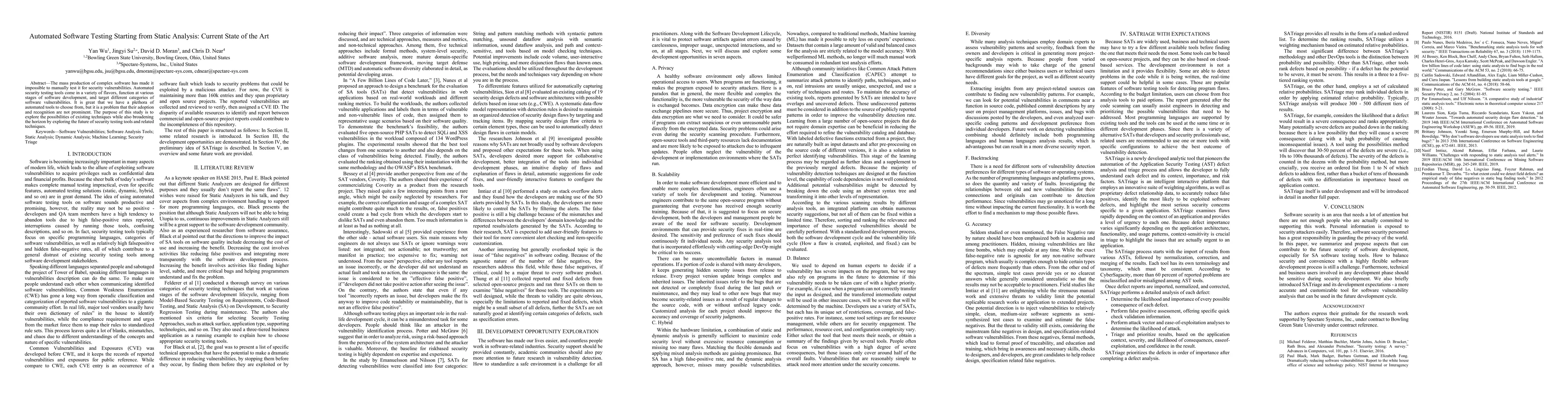 Thumbnail for Automated Software Testing Starting from Static Analysis: Current State
  of the Art