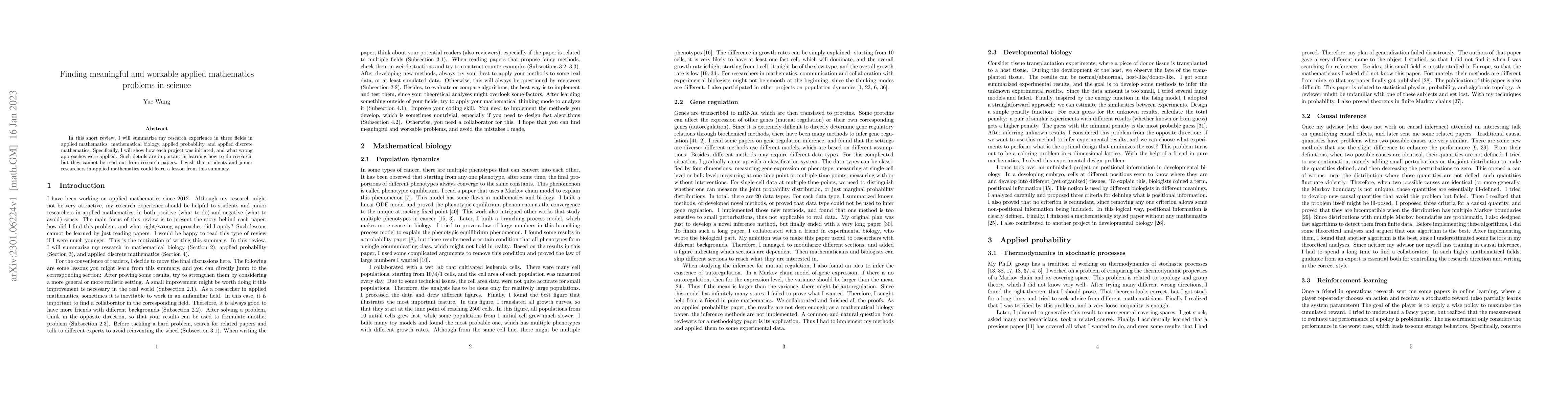 Thumbnail for Finding meaningful and workable applied mathematics problems in science