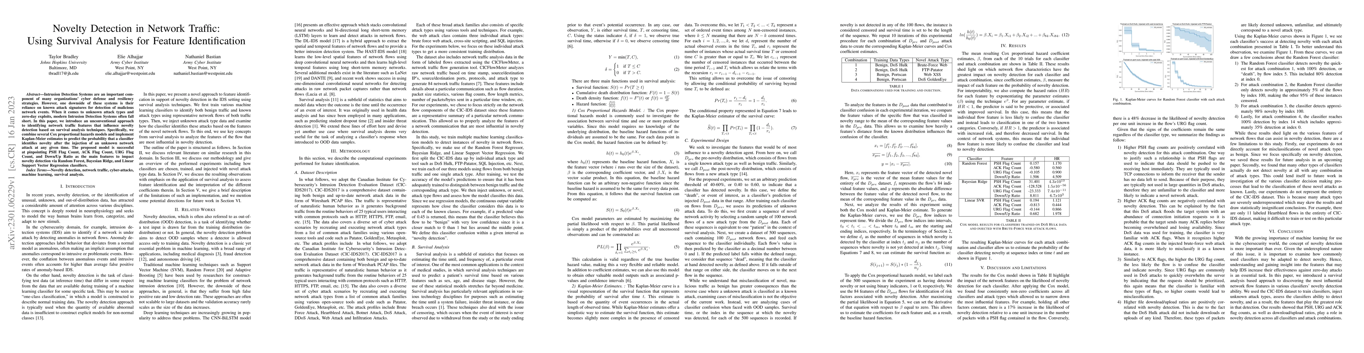Thumbnail for Novelty Detection in Network Traffic: Using Survival Analysis for
  Feature Identification