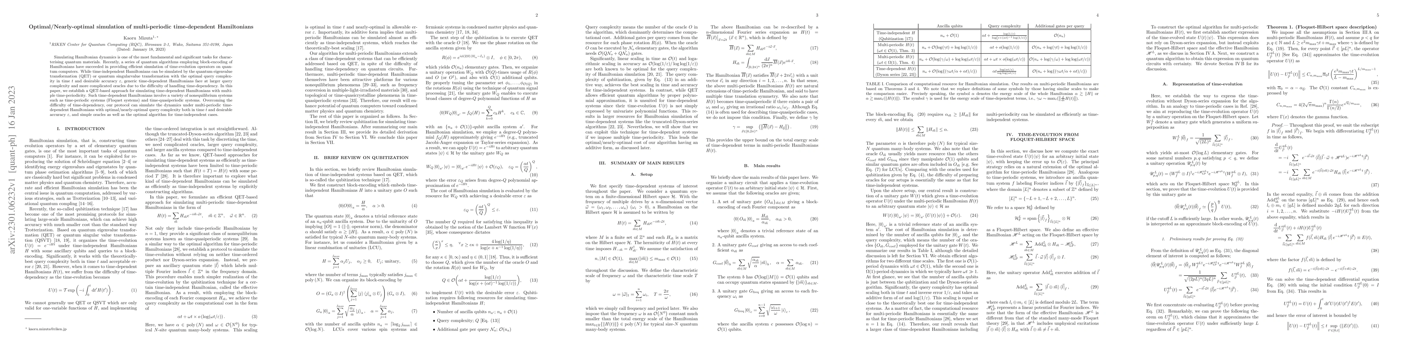 Thumbnail for Optimal/Nearly-optimal simulation of multi-periodic time-dependent
  Hamiltonians