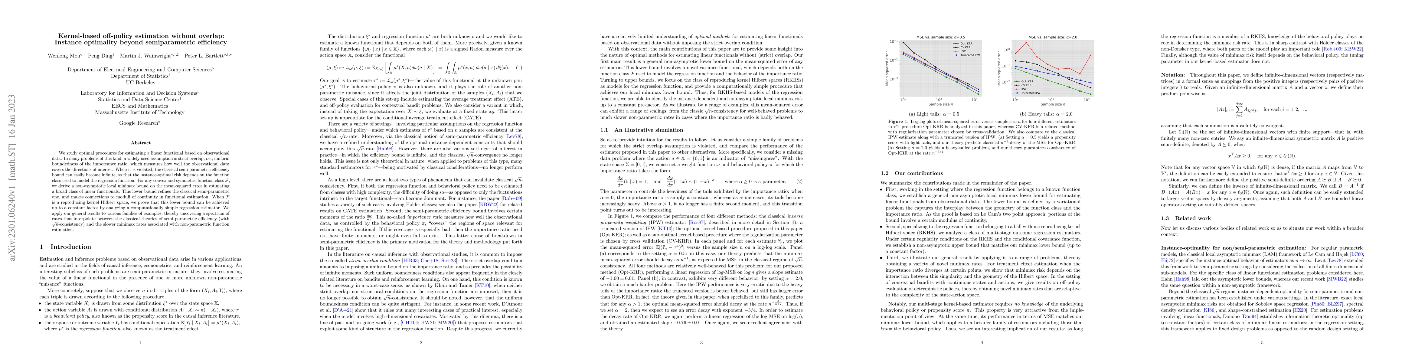 Thumbnail for Kernel-based off-policy estimation without overlap: Instance optimality
  beyond semiparametric efficiency