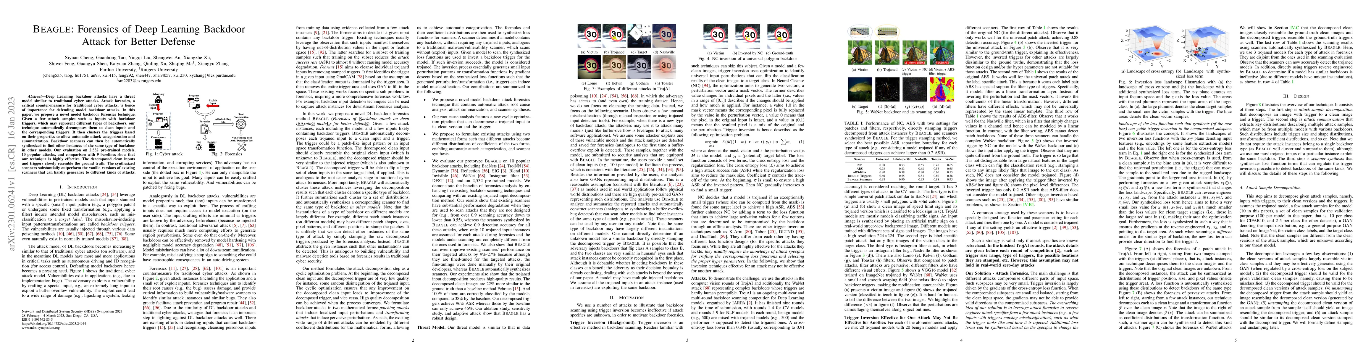 Thumbnail for BEAGLE: Forensics of Deep Learning Backdoor Attack for Better Defense