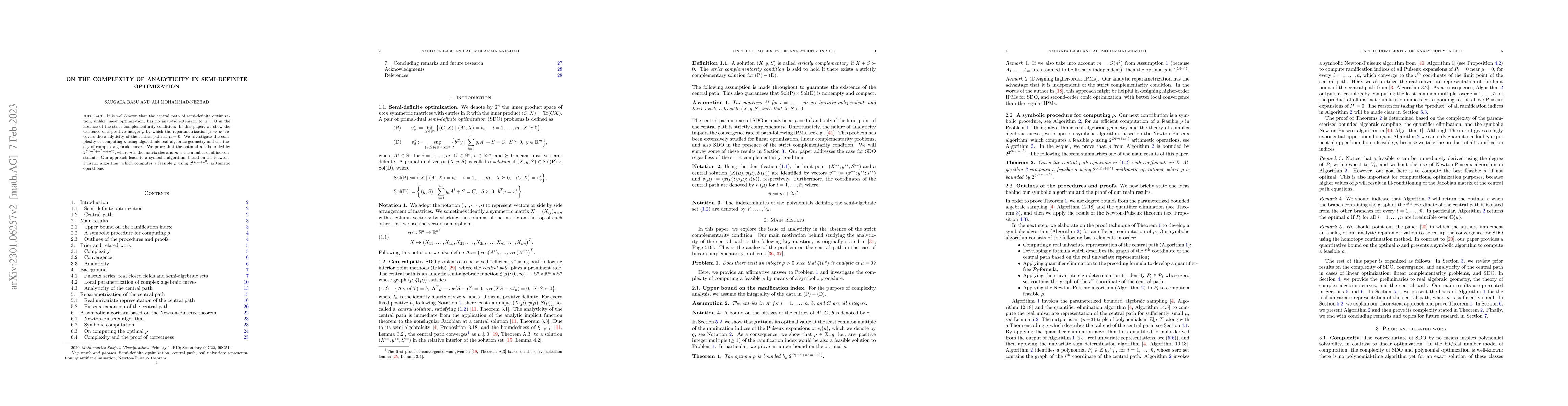 Thumbnail for On the complexity of analyticity in semi-definite optimization