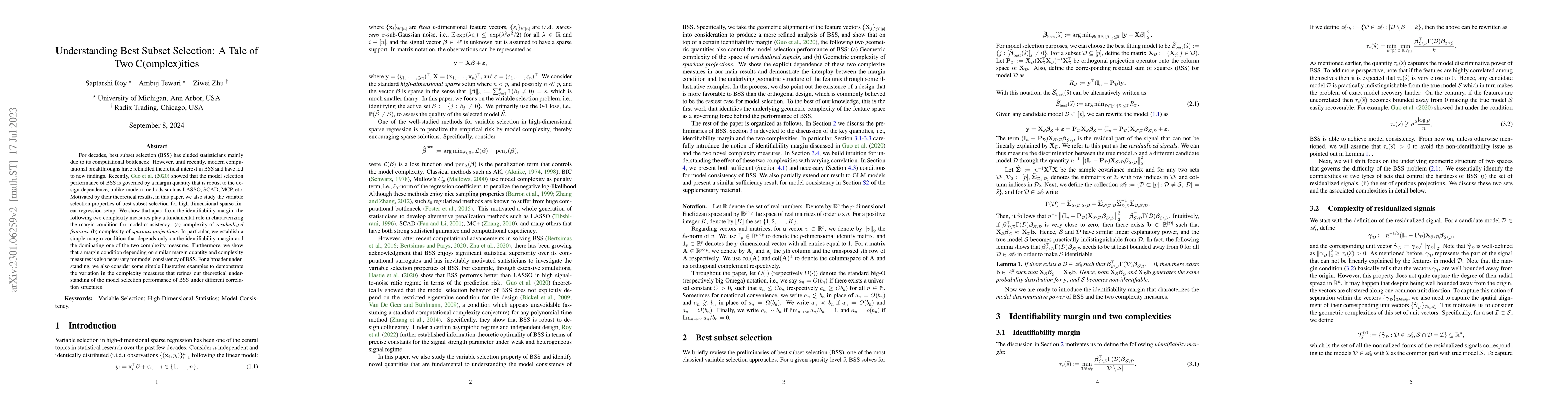 Thumbnail for Understanding Best Subset Selection: A Tale of Two C(omplex)ities