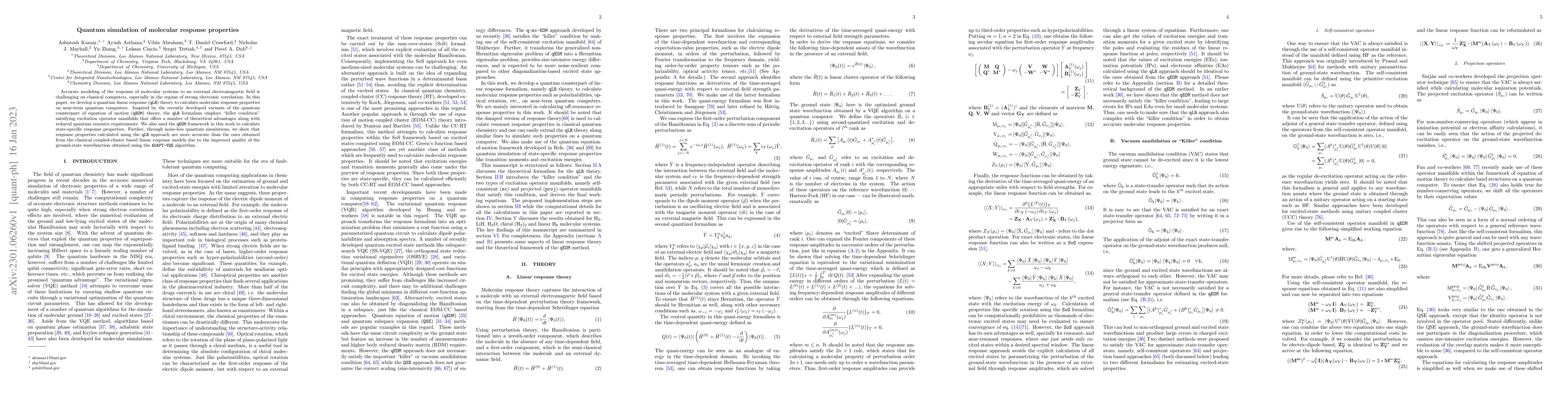 Thumbnail for Quantum simulation of molecular response properties